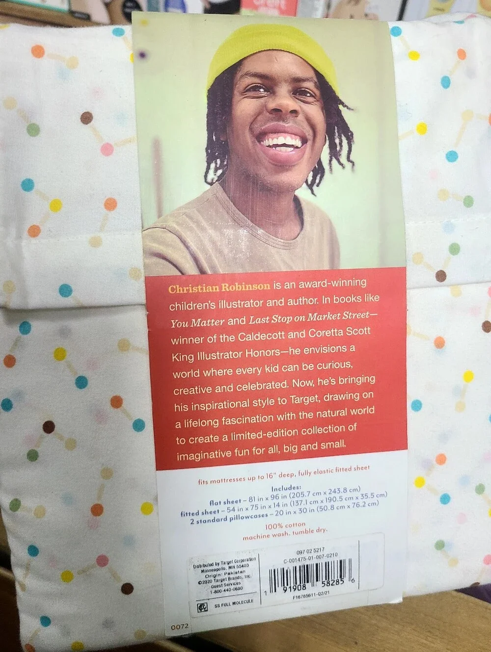 Target Christian Robinson Pillowfort Full Cotton Sheet Set Kid Teen Molecule New